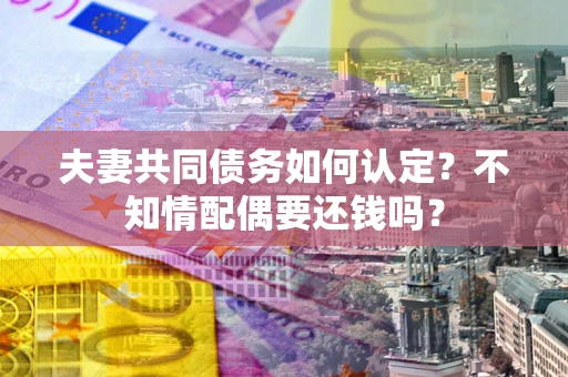 北京夫妻共同债务如何认定？不知情配偶要还钱吗？